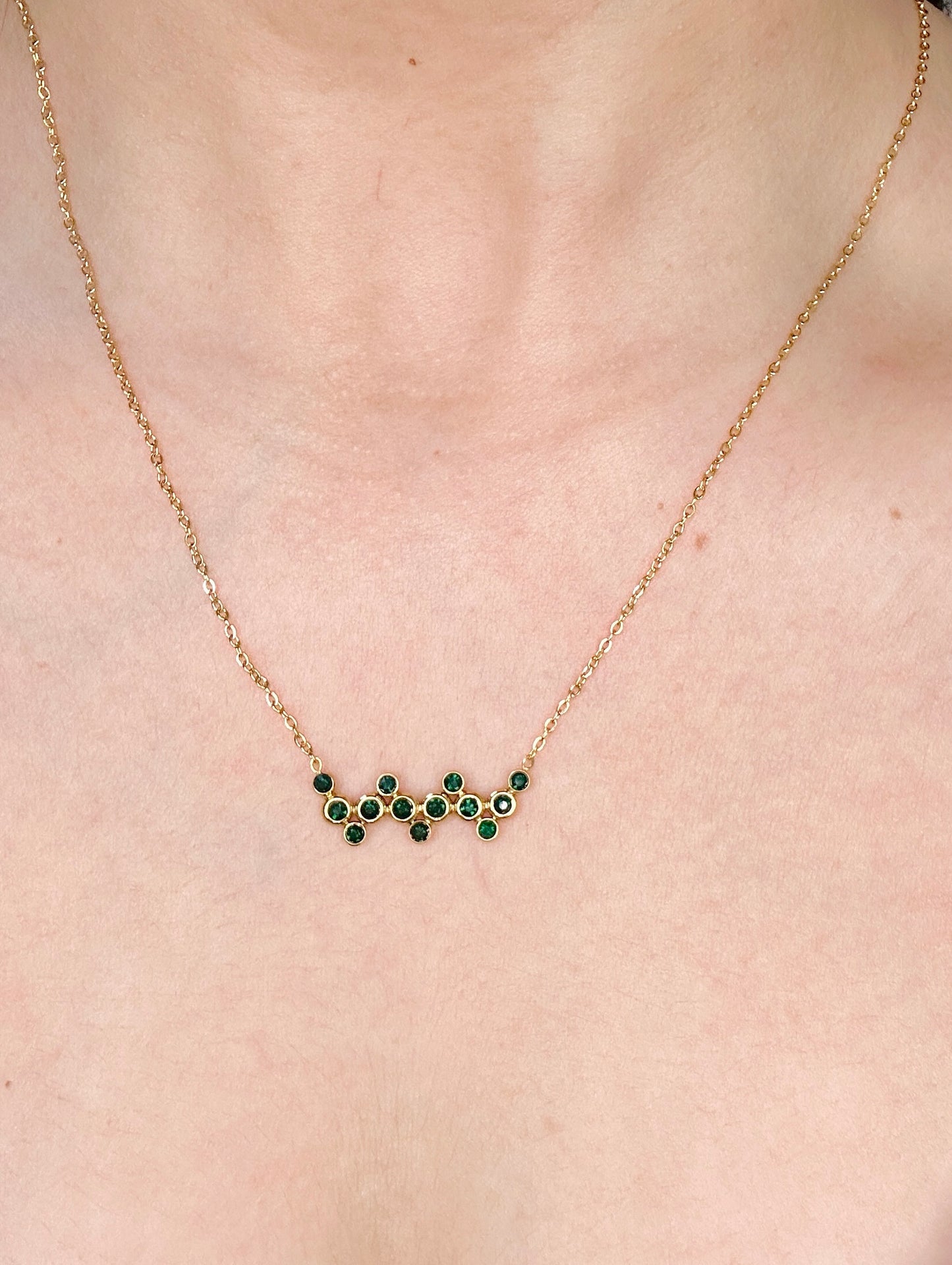 Emerald Effect - Gold Plated Necklace