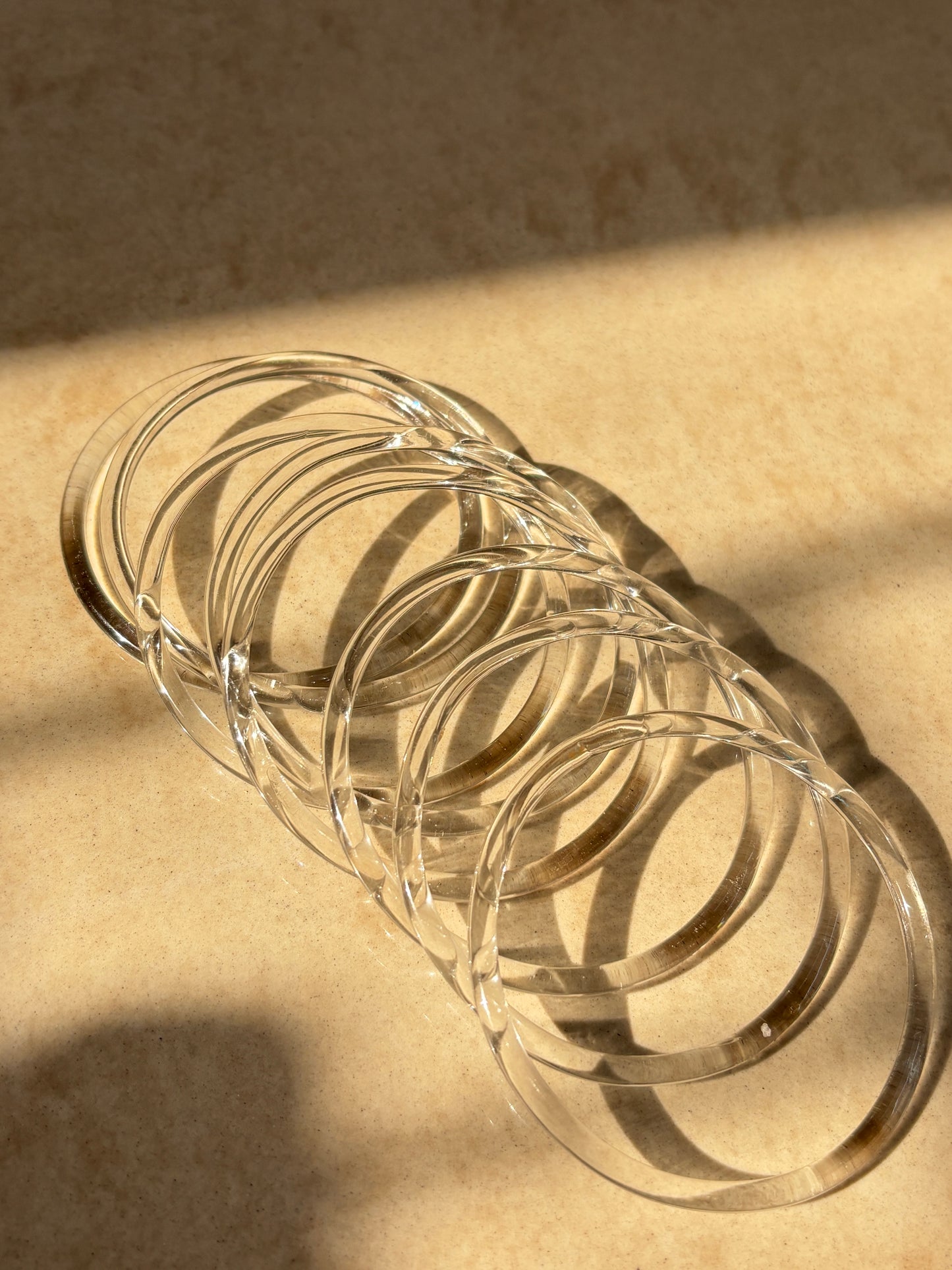 Transparent Jelly Glass Bangle Pair of 8 Bangles