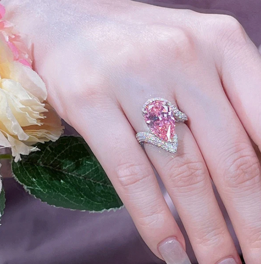 The Pink Diamond Rings - Silver Plated Anti Tarnish Ring