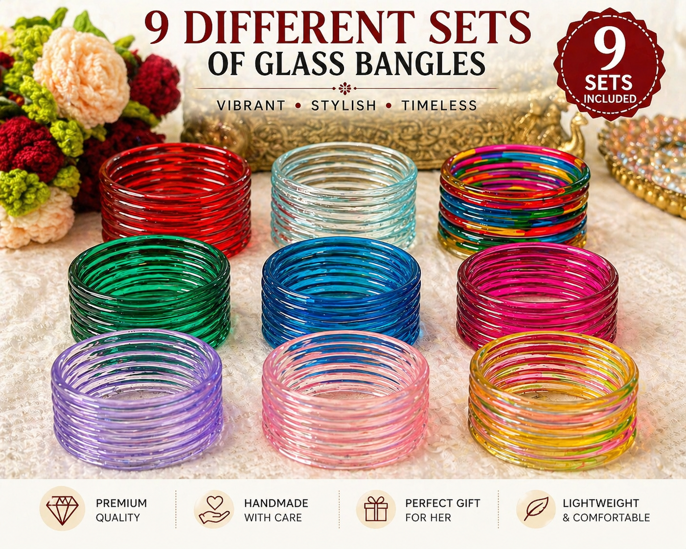 Jelly Bangles 3mm Box of Nine
