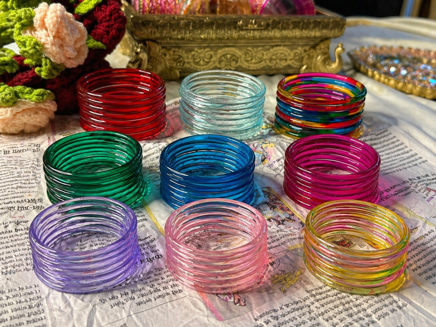 Jelly Bangles 3mm Box of Nine