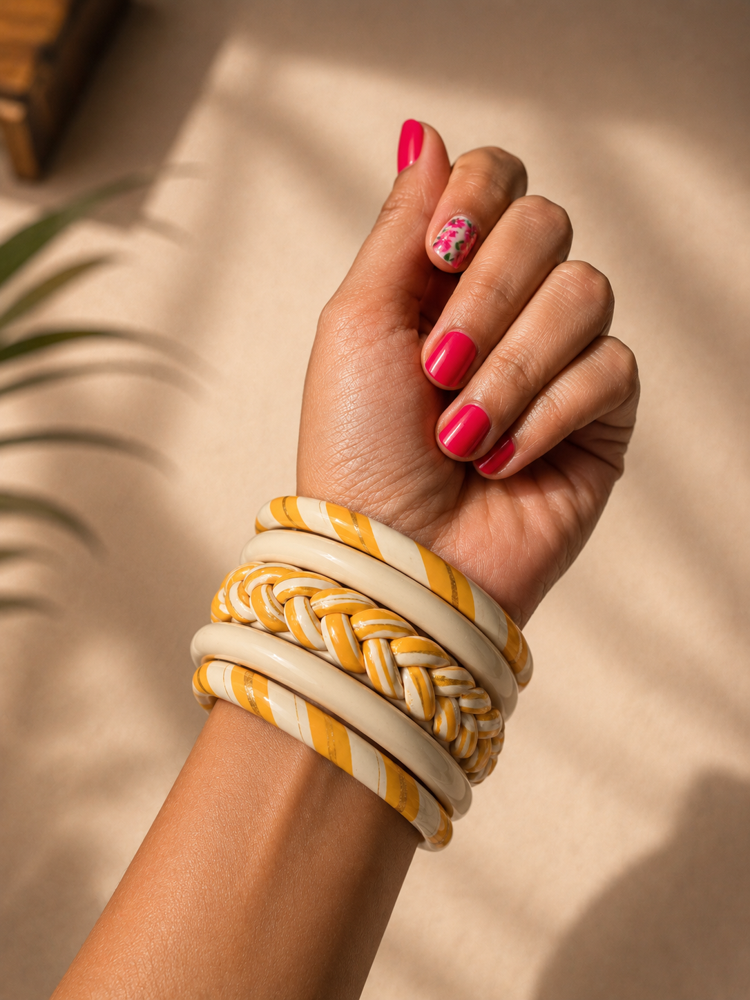 Sunshine Weave Pure Lac Bangle Stack – Set of 5
