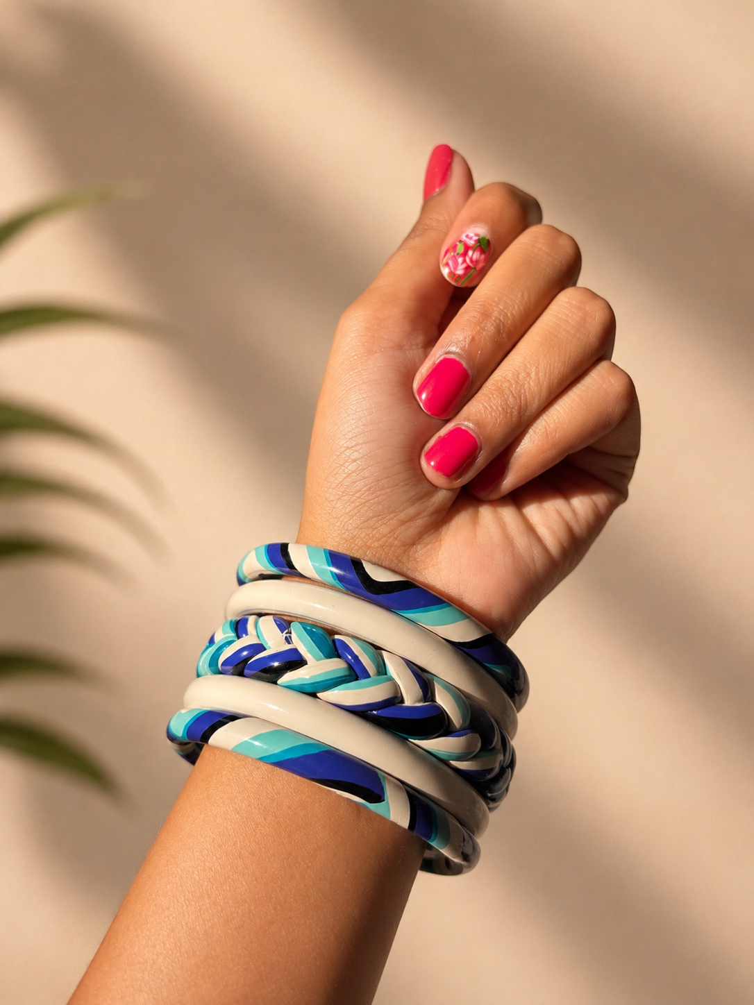 Evil Eye Pure Lac Bangle Stack – Set of 5