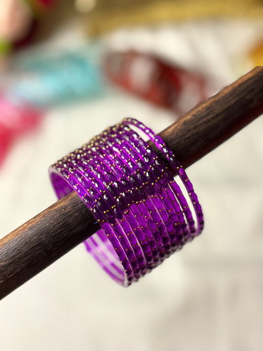 Purple Raindrop Glass Bangle 12 Bangles