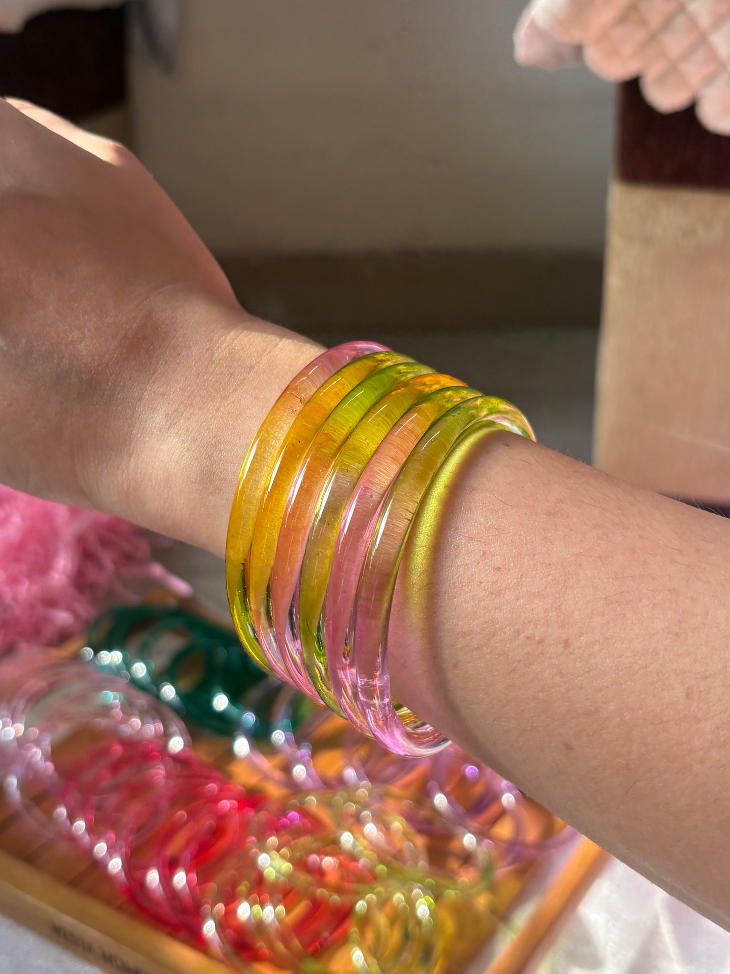 Jelly Bangles 6mm Box of Seven