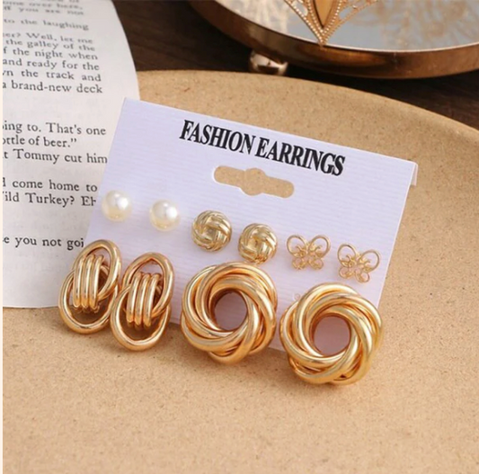 Vow & Vane - Gold Plated Earrings Combo